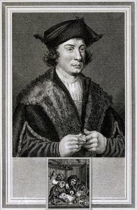 Autoportrait, gravé par J. Corner - Quentin Massys or Metsys